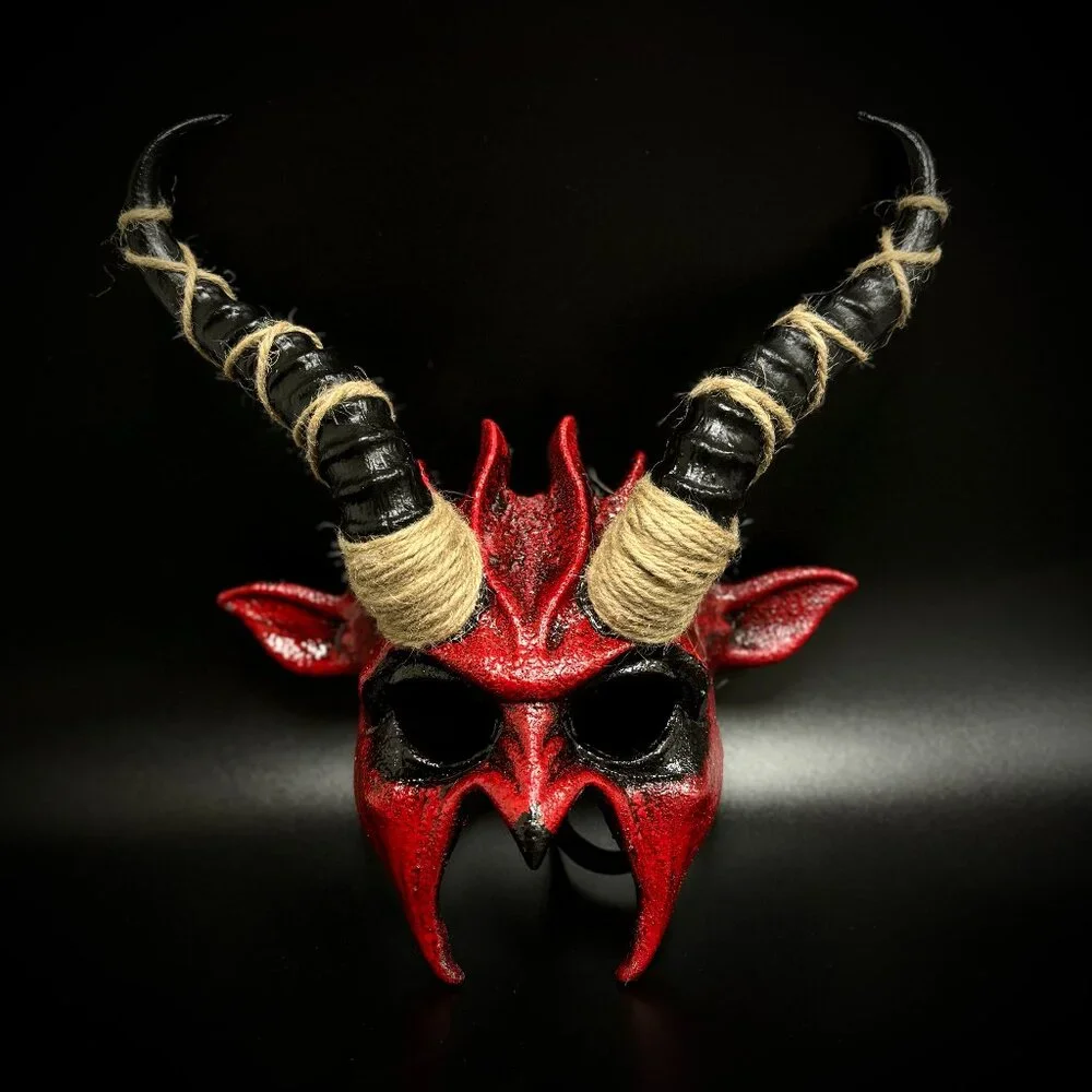 Krampus Ram Goat Demon with Horns Devil Halloween Masquerade Masks Party